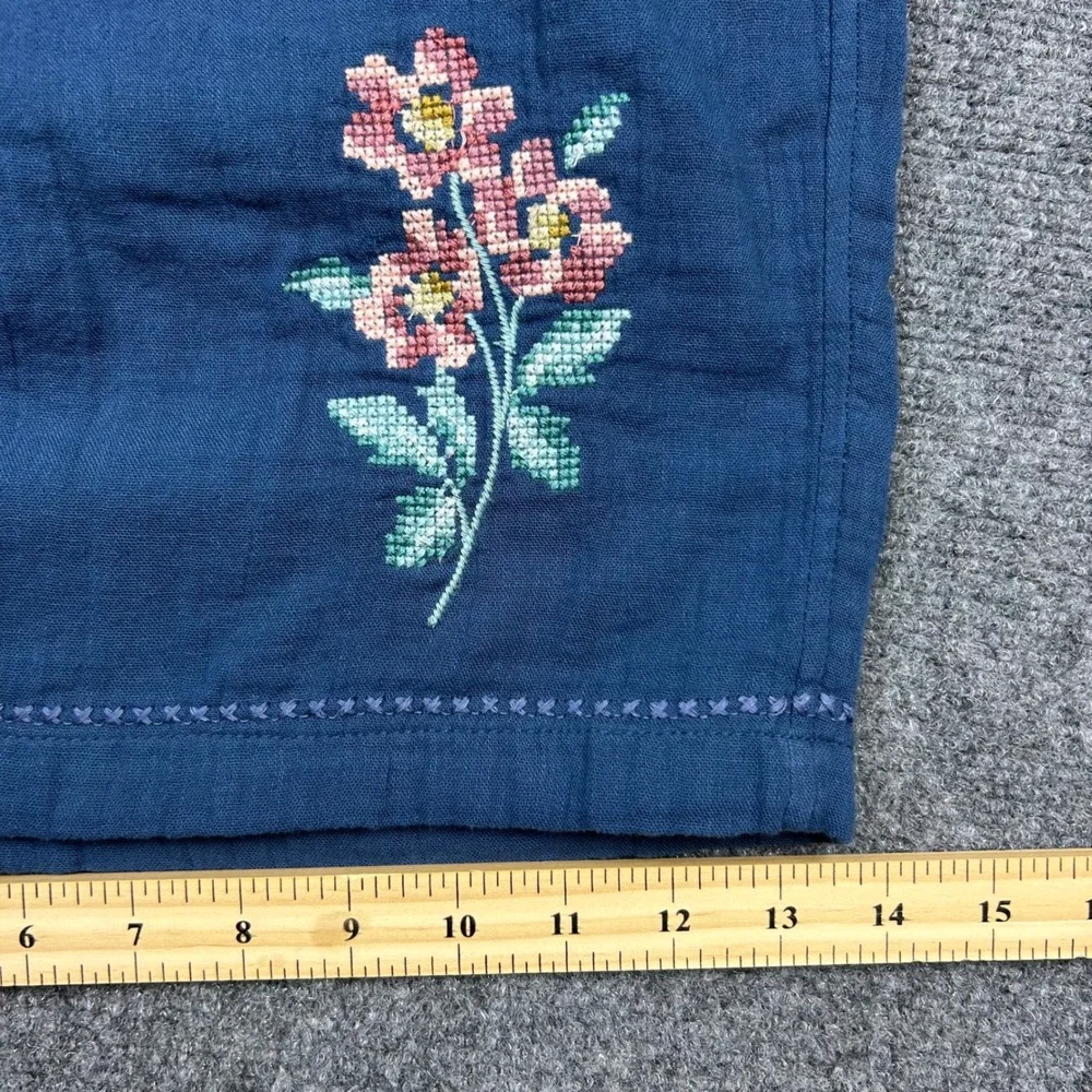 Aeropostale Shorts Mens XL Blue All Day Jogger Floral Embroidered 7 Inseam